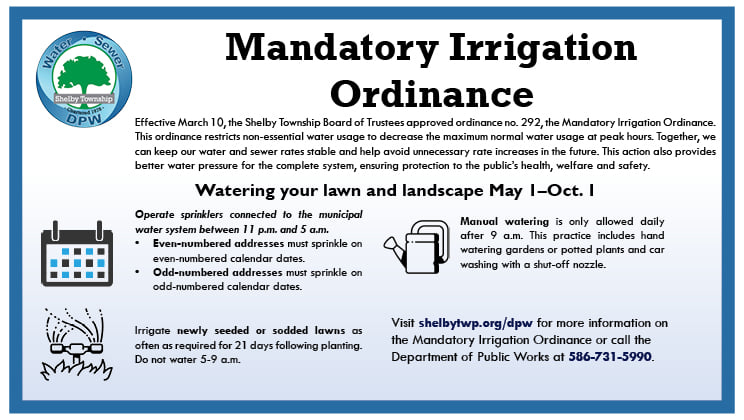 Mandatory Irrigation Ordinance