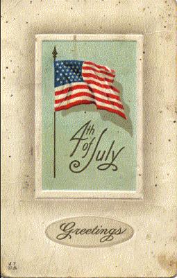 4th of July Postcard - 1918