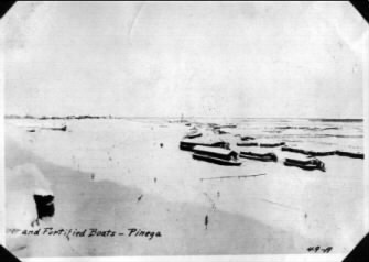 Fortified Boats on the Pinega River (310th Engineers photo)
